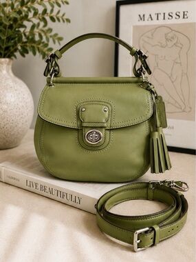 RARE Coach Legacy Leather Willis Front Pocket Satchel 22382 Tourmaline Green